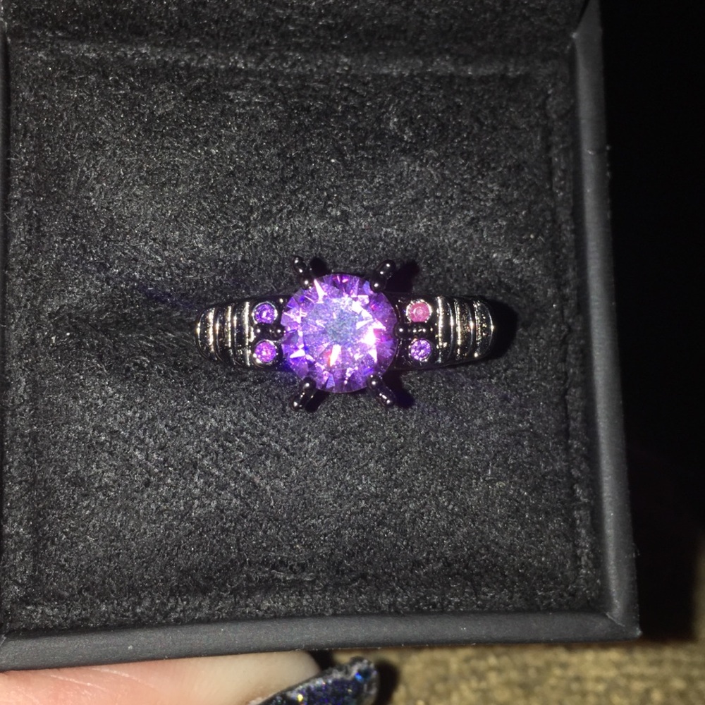Black Gold Amethyst ring